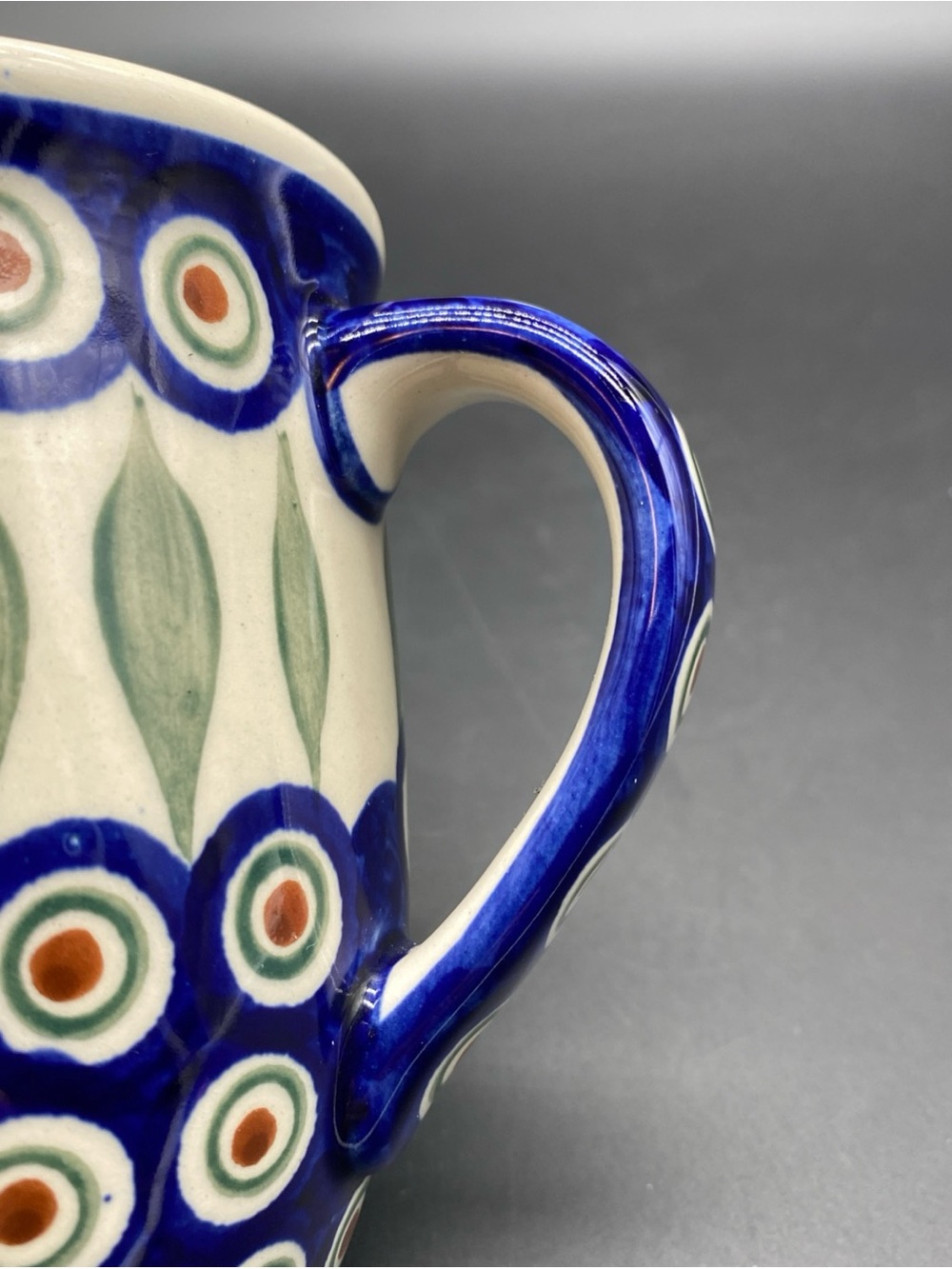 Polish pottery “peacock “ mug Holds approximately 14oz - Picture 3 of 9